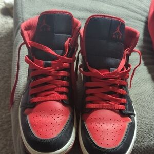 Nike Men's Jordan's Red and Black High-Top Sneakers